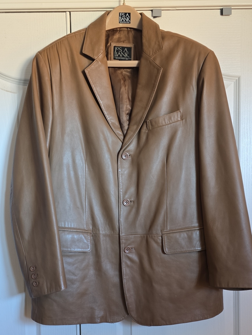 Jos. A. Bank Men's Brown Leather Sport Coat Size XL